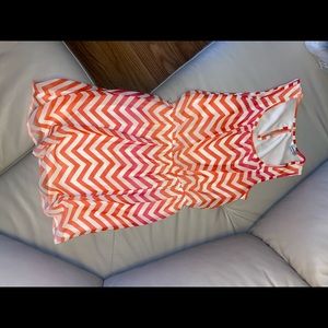 Orange and white chevron dress